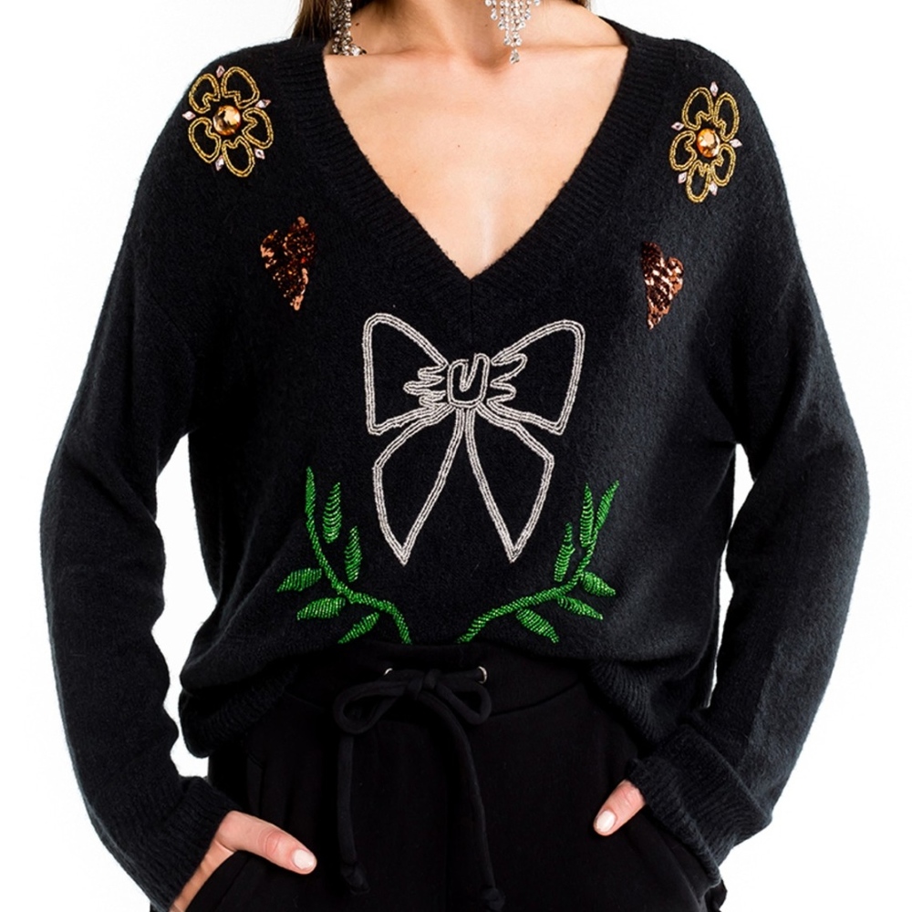WILDFOX FANCY CLEMENTINE EMBELLISHED SWEATER NWT!